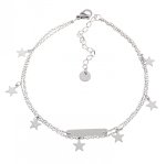 BRACELET, SILVER CELEBRITY STAINLESS STEEL