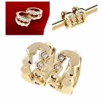 gold plated earrings with exclusive cubic zirconia