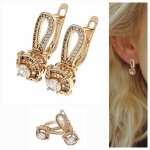 gold plated earrings with exclusive cubic zirconia