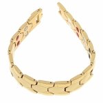 1506 Bransoletka złota 20,5cm stal chirurgiczna celebrytka szeroka