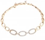 3137 Bransoletka cyrkonie złota 19,5cm pozłacana 18k Xuping