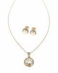 331 Komplet złoty pozłacany 14k kolczyki, łańcuszek 40+5cm łapka