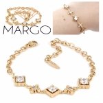 831 Bransoletka złota cyrkonie pozłacana 18k 20cm 7mm Xuping możliwość skrócenia