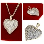 396 Złota zawieszka cyrkonie błyszcząca pozłacana 14k Xuping serce