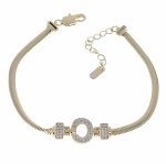 4513 Bransoletka elegancka złota 17+3cm pozłacana 14k cyrkonie