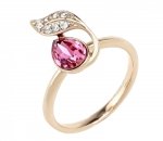 1923c Pierścionek 17,00mm złoty Austrian Crystal pozłacany 