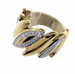 435 Pierścionek złoty stal chirurgiczna nierdzewna 316L cyrkonie