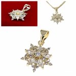 2330h Złota zawieszka błyszcząca pozłacana 14k cyrkonie