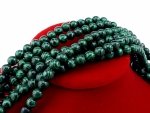 sz250 Sznury syntetycznych koralików malachit, okrągłe, barwione, ciemnozielone, 8 mm, otwór: 1 mm, około 47~50 szt./sznur, 15~15,3 cala (38~38,9 cm)