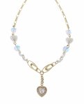 816 Złoty łańcuszek naszyjnik 40+5cm pozłacany 14k serce 