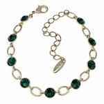 2684 Bransoletka elegancka złota 16+5cm pozłacana 14k cyrkonie Austrian Crystal