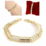 533c Bransoletka złota elegancka 19cm cyrkonie pozłacana 14k Viki Lady