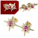 0378 Kolczyki złote pozłacane cyrkonie wtyczki 14K Xuping Austrian Crystal