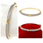 1270 Bransoletka złota elegancka 6cm pozłacana 14k bangla Xuping