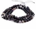3642 Turmalin czarny kamień naturalny kula 4mm sznur 38cm