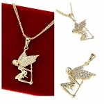 4544 Złota zawieszka cyrkonie błyszcząca pozłacana 14k Xuping 