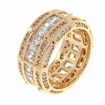 388g Pierścionek 18,60mm złoty zaręczynowy pozłacany 18k Xuping