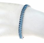 3099 Bransoletka elegancka srebrna 18,5cm pozłacana białym złotem 