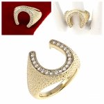 1245 Pierścionek złoty zaręczynowy błyszczący cyrkonie pozłacany 14k