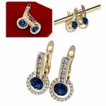 801a Kolczyki złote pozłacane cyrkonie wiszące 14K Xuping Austrian Crystal