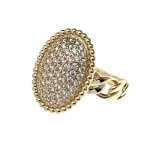 1164 Pierścionek złoty pozłacany 14k cyrkonie