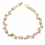 4153 Bransoletka elegancka złota 17+2cm pozłacana 14k cyrkonie