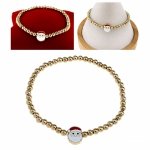 1005 Bransoletka świąteczna na gumce jubilerskiej stal chirurgiczna święty Mikołaj