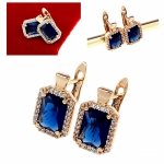 0525 Kolczyki złote cyrkonia pozłacane 18k Xuping wiszące 