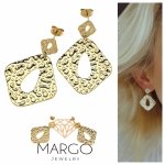 2798 Kolczyki złote stal chirurgiczna wiszące celebrytki