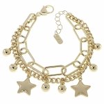 3048 Bransoletka elegancka złota 17+3cm pozłacana 14k gwiazda