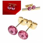 1958 Kolczyki złote pozłacane cyrkonie wtyczki 14K Xuping 