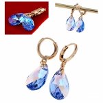 2635 Kolczyki złote Austrian Crystal cyrkonia pozłacane 18k Xuping wiszące