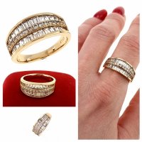 gold ring 18,60mm. gold-plated engagement xuping 
