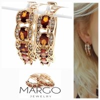 gold plated earrings with exclusive cubic zirconia 