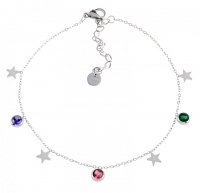 BRACELET, SILVER CELEBRITY STAINLESS STEEL 