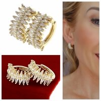 gold plated earrings with exclusive cubic zirconia 