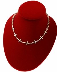 1168 Złoty łańcuszek naszyjnik 40+5cm pozłacany 14k krzyż 