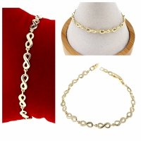 1125 Bransoletka złota elegancka 19cm pozłacana 14k Bloom 