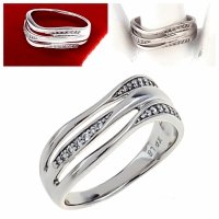 431 Pierścionek srebrny zaręczynowy pozłacany 18k białym złotem Xuping 