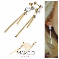 2972 Kolczyki złote stal chirurgiczna celebrytki wiszące 