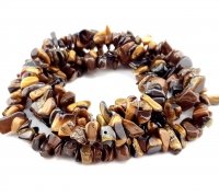 441 Tygrysie Oko kamień naturalny sieczka drobna 3-5mm sznur 80cm 