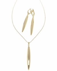 2972 Komplet kolczyki, naszyjnik 39+5cm pozłacany 14k cyrkonie 