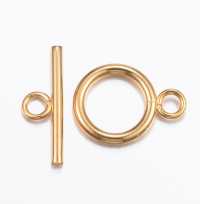 3749 Zapięcia na patyczek ze stali nierdzewnej, pierścień: 18,5 x 13,5 x 2 mm, otwór: 3 mm, pręt: 20 x 7 x 2 mm, otwór: 3 mm 