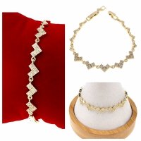 1144 Bransoletka złota elegancka cyrkonie 18,5cm pozłacana 14k Aisadi 