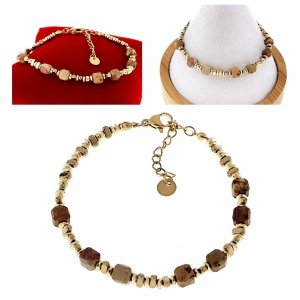 BRACELET GOLD CELEBRITY NEREZOVÁ OCEL 