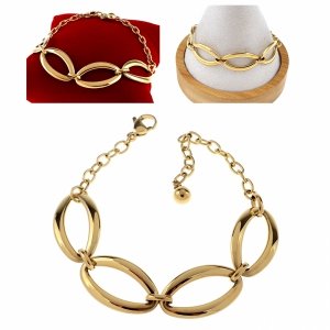 BRACELET GOLD CELEBRITY NEREZOVÁ OCEL