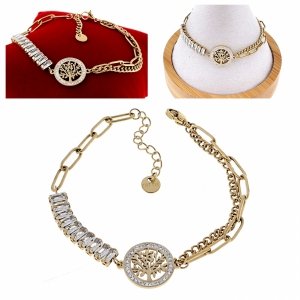 BRACELET GOLD CELEBRITY NEREZOVÁ OCEL 