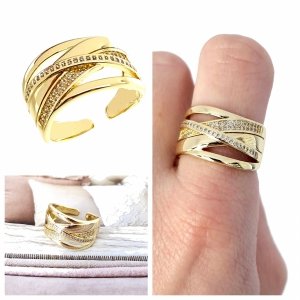 Goldring 17,00 mm. vergoldete Verlobung Xuping