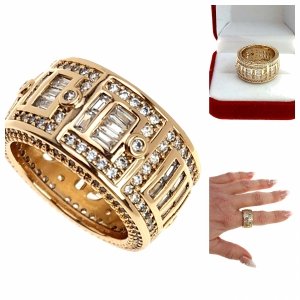 Goldring 18,60 mm. vergoldete Verlobung Xuping