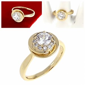 Goldring 18,60 mm. vergoldete Verlobung Xuping